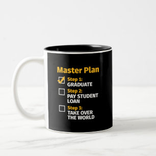 Master Plan Funny MBA College Graduation Two-Tone Coffee Mug