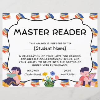 Master Reader Student Recognition Award