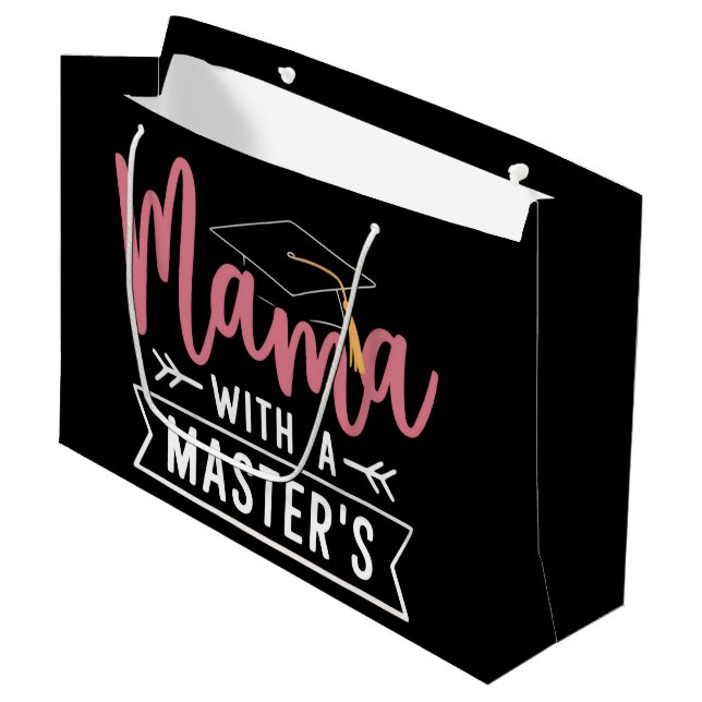 Master’s Degree Mama MBA Masters Degree Graduation Large Gift Bag (Front Angled)