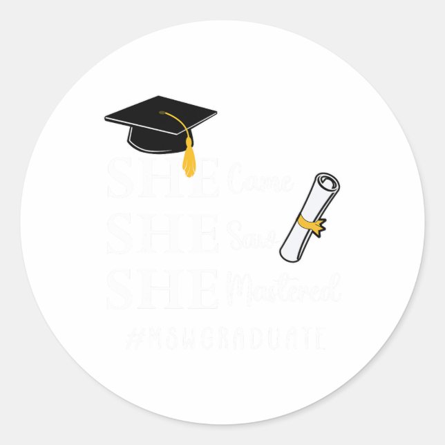 Master’s Degree Master Of Social Work Graduation  Classic Round Sticker (Front)