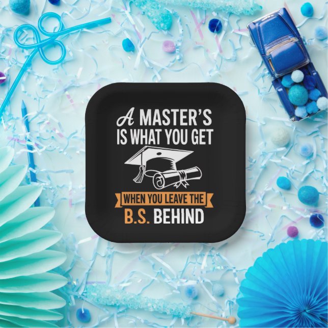 Master’s Degree MBA Masters Degree Graduation  Paper Plate (Party)