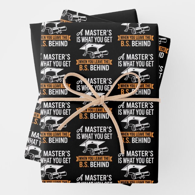 Master’s Degree MBA Masters Degree Graduation  Wrapping Paper Sheet (In situ)