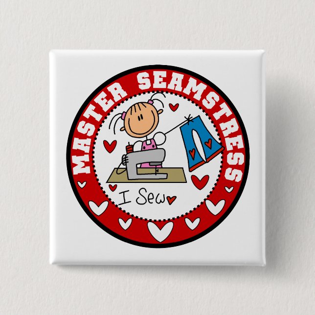 Master Seamstress 2 Inch Square Button (Front)