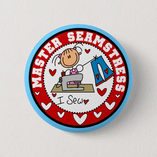 Master Seamstress T-shirts and Gifts 2 Inch Round Button (Front)