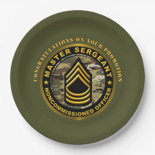 Master Sergeant Promotion Paper Plate