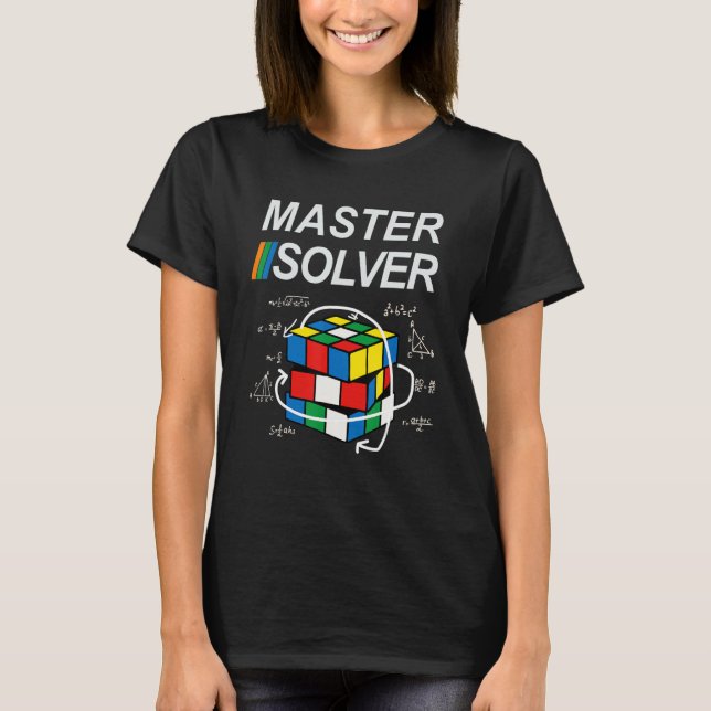 Master Solver Competitive Puzzle  Speedcubing Play T-Shirt (Front)