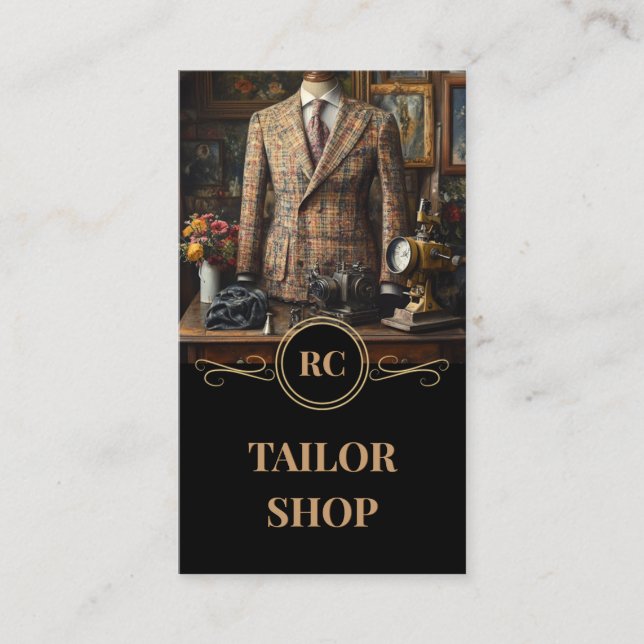 Master Tailor Classic & Retro Suits Boutique Business Card (Front)