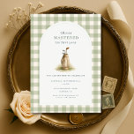 Mastered 1st Year Sage Green Gingham Birthday Invitation<br><div class="desc">A fun and modern Mastered 1st Year birthday invitation featuring a soft sage green gingham background and playful gamer inspired wording. Perfect for celebrating your little one leveling up to age one. The classic gingham pattern keeps it sweet and timeless, while the Mastered theme adds a trendy, personality filled touch....</div>