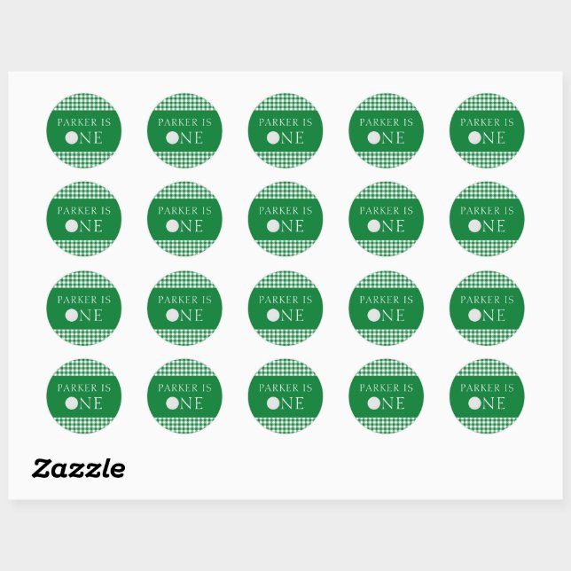 Mastered First Year One Hole In One Green Birthday Classic Round Sticker (Sheet)