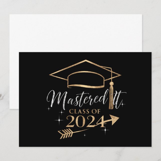 Mastered It Class of 2024 Graduation Gifts for Her Invitation (Front/Back)
