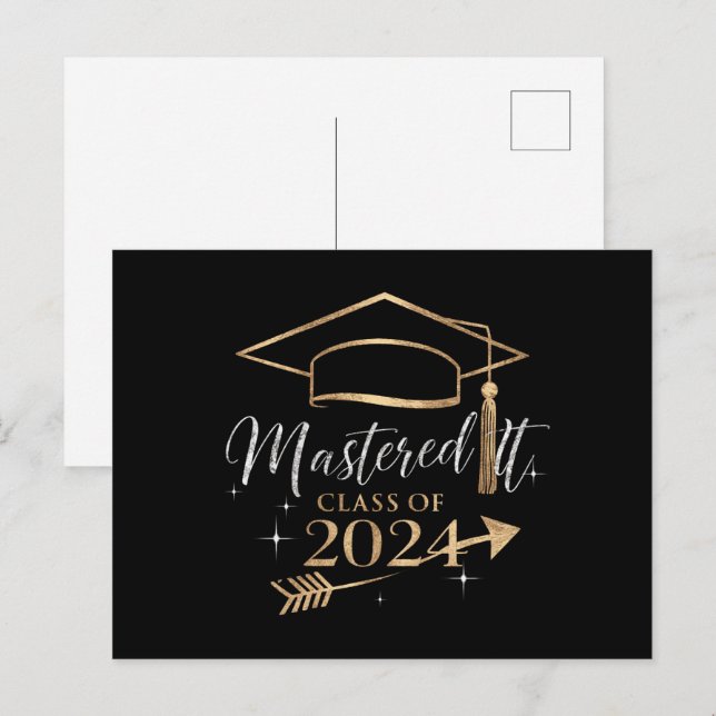 Mastered It Class of 2024 Graduation Gifts for Her Postcard (Front/Back)