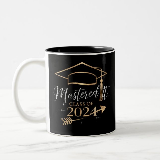 Mastered It Class of 2024 Graduation Gifts for Her Two-Tone Coffee Mug (Left)
