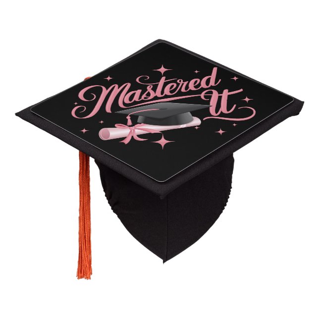 Mastered It Masters Degree Graduate MBA Graduation Cap Topper (Angled)