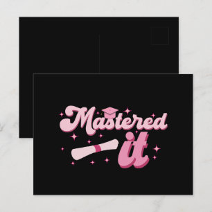 Mastered It Masters Degree Graduate MBA Graduation Postcard