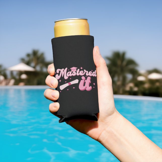 Mastered It Masters Degree Graduate MBA Graduation Seltzer Can Cooler (In Situ Pool)