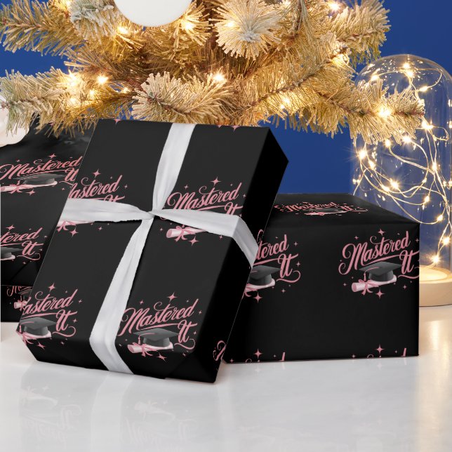 Mastered It Masters Degree Graduate MBA Graduation Wrapping Paper (Holidays)
