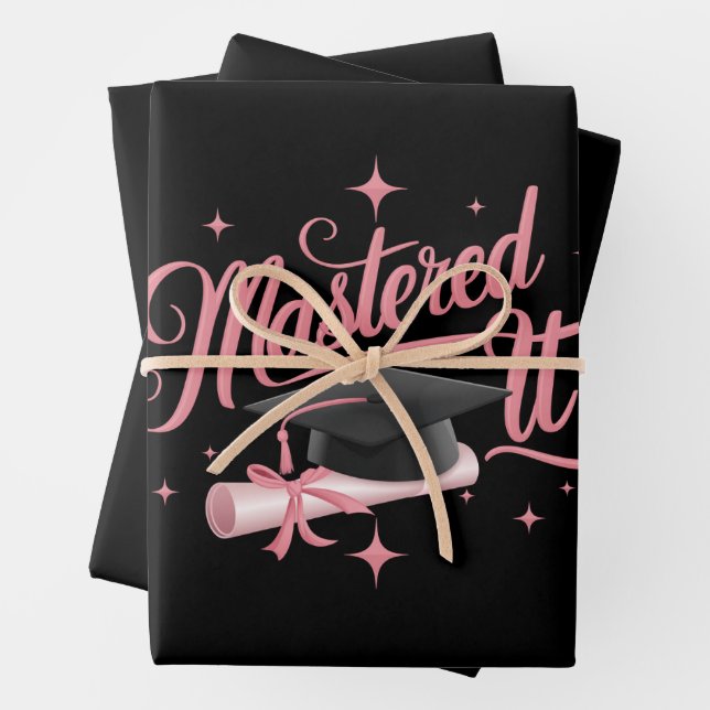 Mastered It Masters Degree Graduate MBA Graduation Wrapping Paper Sheet (In situ)