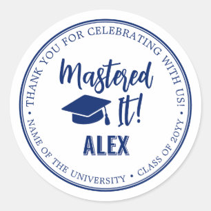 Mastered It Masters Degree Graduation  Classic Round Sticker