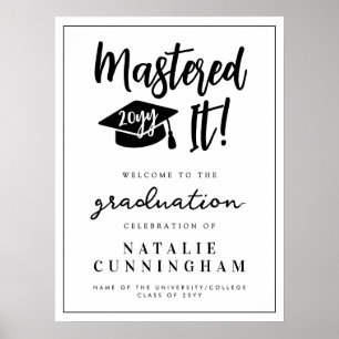 Mastered It Masters Degree Graduation Welcome Poster