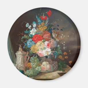 Masterful Still Life: Flowers & Fruit Magnet