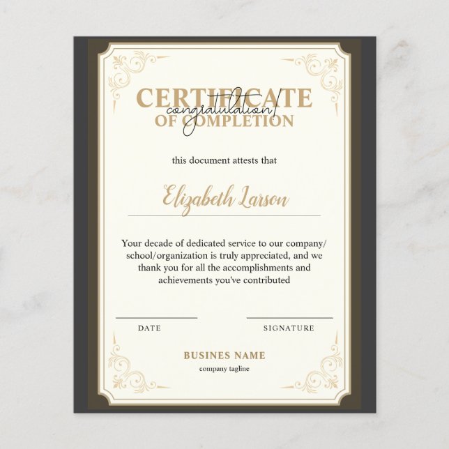 Mastering Certificate of Completion Essentials (Front)