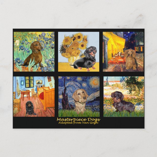 Masterpiece Composite-Dachshunds Postcard (Front)