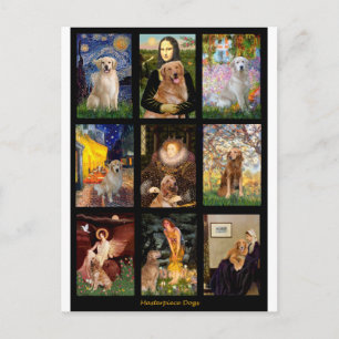 Masterpiece Golden Retrievers Postcard
