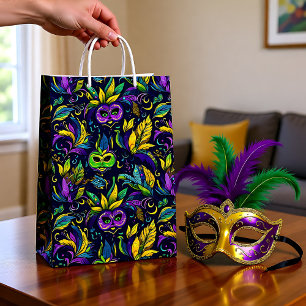 Masterpiece Mardi Gras Masks pattern Medium Gift Bag