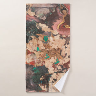 Masterpiece of traditional Thai style painting art Bath Towel