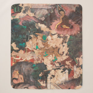 Masterpiece of traditional Thai style painting art Sherpa Blanket
