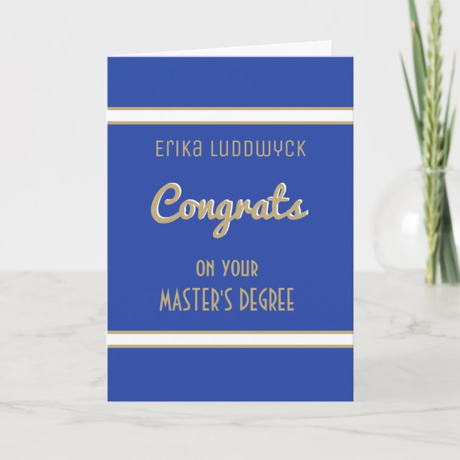 Master's Degree ! Carte Graduation Congrats (Devant)