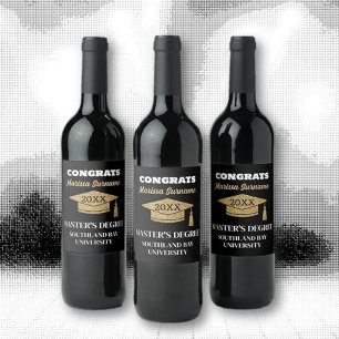Master's Degree Congrats! Beverage Wine Label