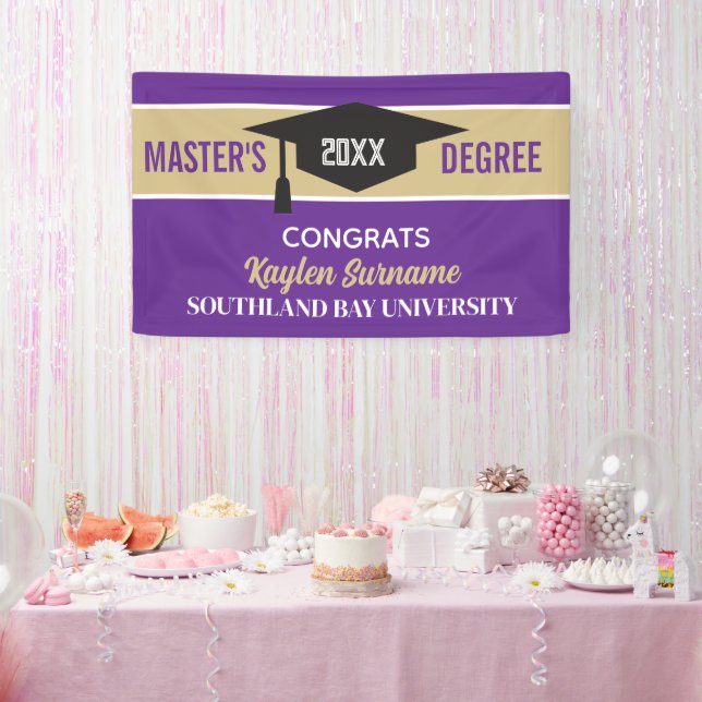 Master's Degree Congrats! CUSTOM Banner (Party)
