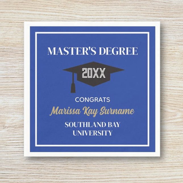 Master's Degree Congrats! CUSTOM Grad Napkins (Creator Uploaded)