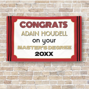 Master's Degree Congrats! Personalized  Banner