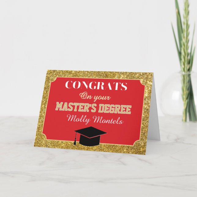 Master's Degree Congrats! Personalized Card (Front)