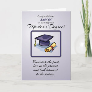 Master's Degree Custom Name Graduation Remember  Card