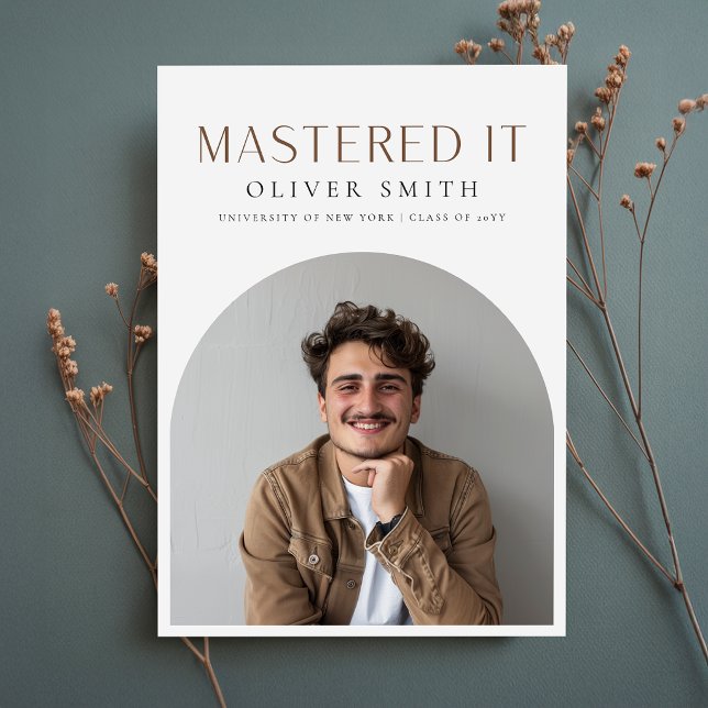 Masters Degree Grad Photo Graduation Party Invitation (Creator Uploaded)