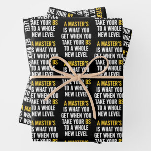 Masters Degree Graduation Funny Humour Quotes  Wrapping Paper Sheet