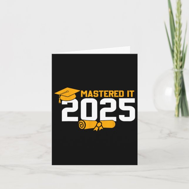 Masters Degree Graduation Mastered It 2025  Card (Front)
