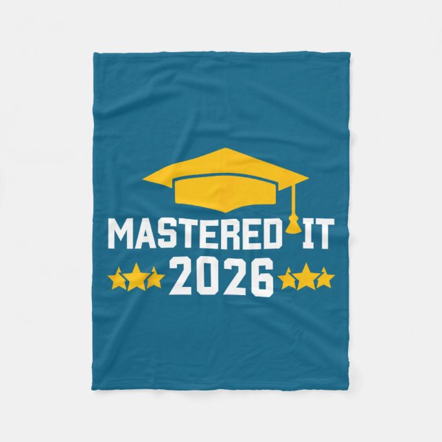 Masters Degree Graduation Mastered It Design Fleece Blanket (Front)