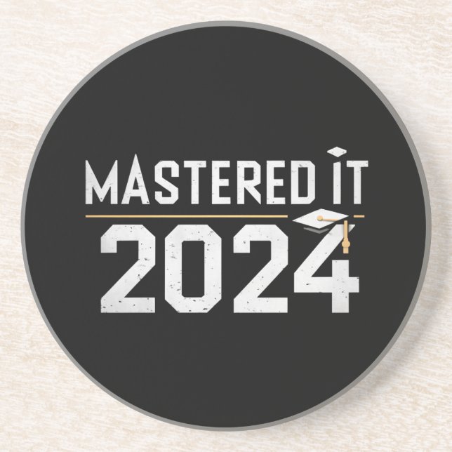 Master's Degree Mastered It 2024 Masters Degree  Coaster (Front)