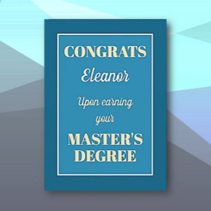 Master's Degree! Personalized graduation  Card