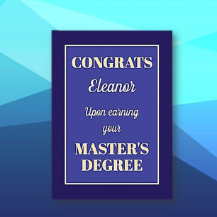 Master's Degree! Personalized graduation  Card