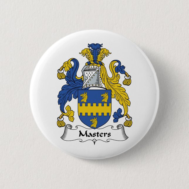 Masters Family Crest 2 Inch Round Button (Front)