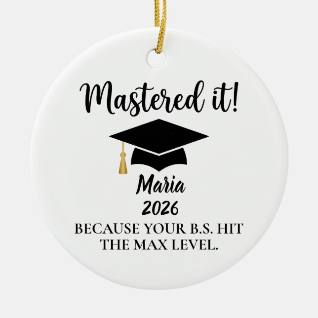 Masters Graduation Ornament, College Graduation  Ceramic Ornament (Front)