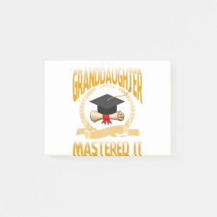 Masters Graduation Tee My Granddaughter Mastered Post-it Notes