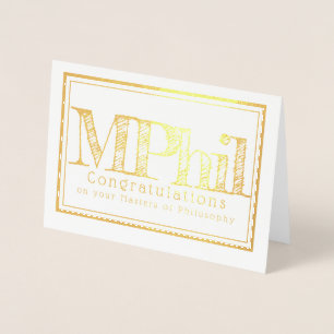 Masters of philosophy congratulations foil card