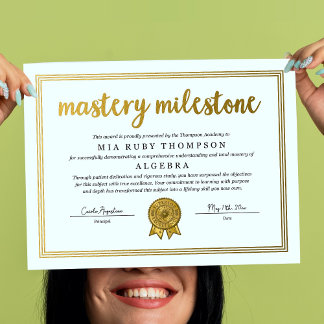 Mastery Award Certificate Poster