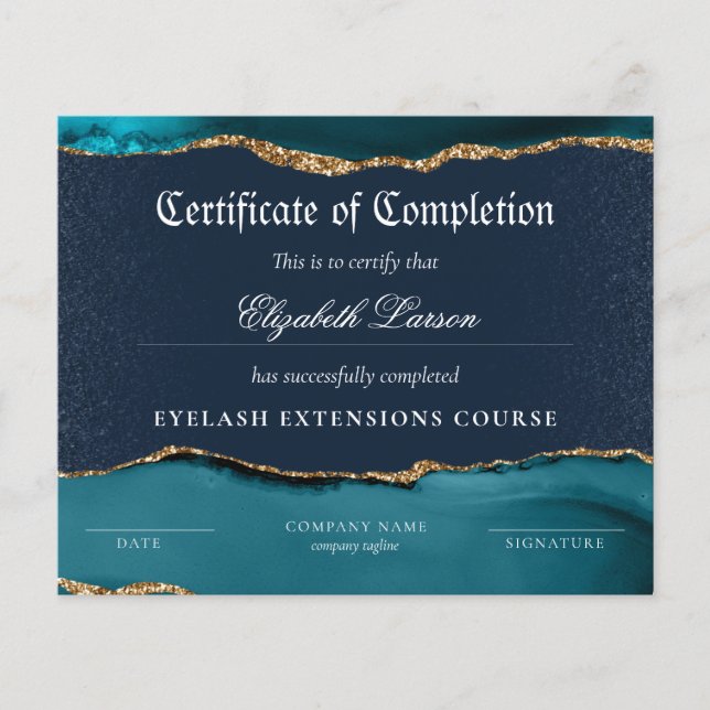 Mastery in Certificate of Completion Blue Agate (Front)